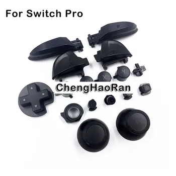 

ChengHaoRan Black ABXY D-Pad ZR ZL L R Keys Replacement Full Set Buttons w/Thumbstick Caps for Nintendo Switch Pro Controller