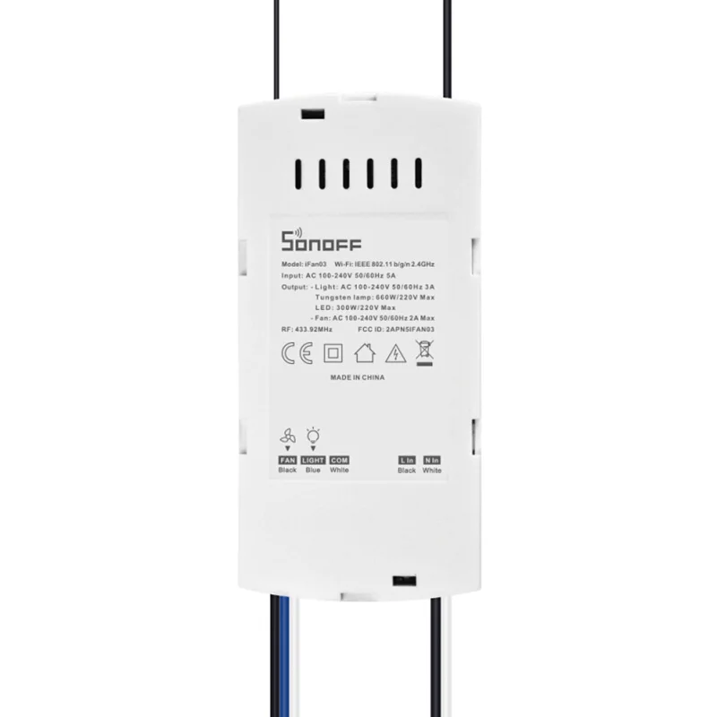 SONOFF iFan03 WiFi потолочный вентилятор/регулятор света Поддержка 433 МГц RF пульт дистанционного управления и приложение управления для умного дома