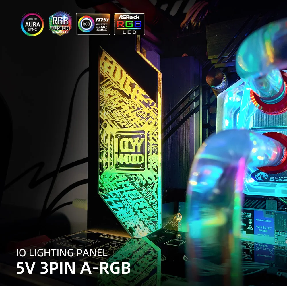 Refrigerador de Água Placa-mãe Iluminação Painel Personalizável Mobo Decoração 5v - 12v Personalizar Mainboard Espelho Aura Personalizado Rgb io - Imagem 6