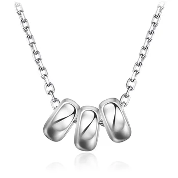 

Dorado 925 Sterling Silver Necklace Three Round Pendant Necklace Austrian Elegant Clavicle with Accessories Female