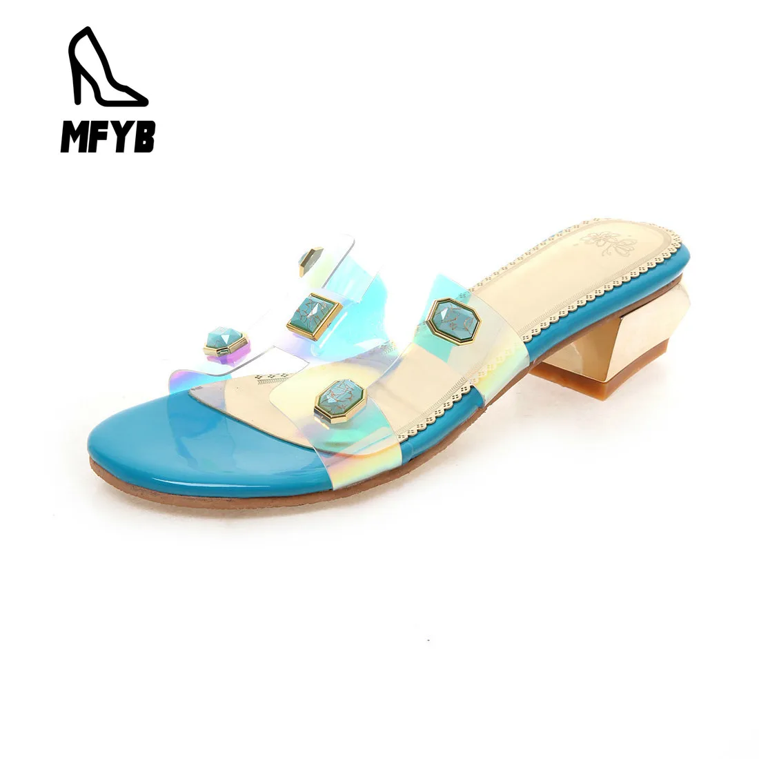 MFYB/женские шлепанцы Новинка 2019 года летние женские туфли ярких цветов прозрачные