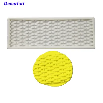 

DBS087 Bamboo Weavon Pattern Silicone Fondant Cake Mold Chocolate Mold Sugar Craft Cake Brim Decorating Cake Tools