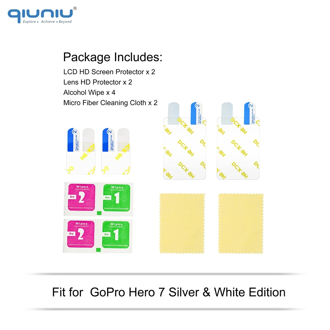 Option 5 QIUNIU ультратонкий HD ЖК-дисплей Экран Защитная крышка объектива+ Экран Защитная пленка для Go Pro Hero 5/6/7 черный для спортивной экшн-камеры Go Pro Hero 7 Серебряного и белого цветов - Цвет: Option 5