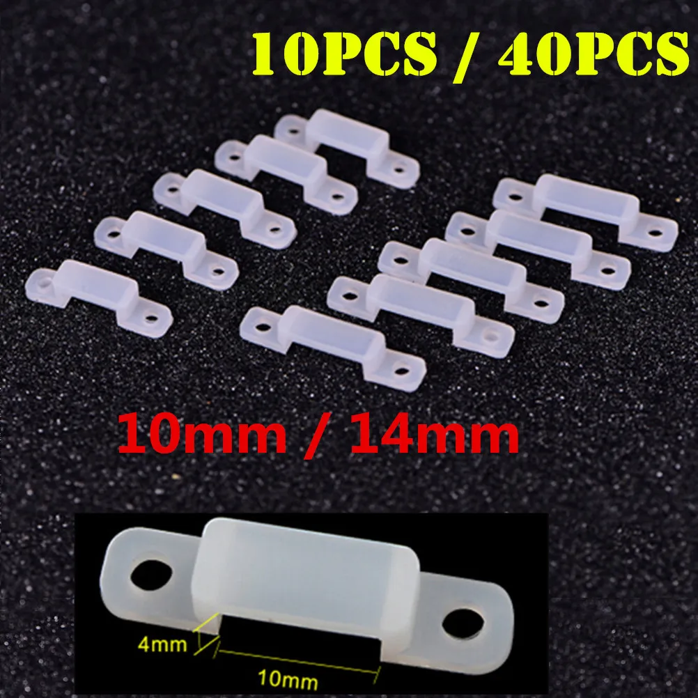 10pcs/ 40pcs 10mm / 14mm Clear Silicone Clip 3528 5050 RGB LED Strip LED Clips
