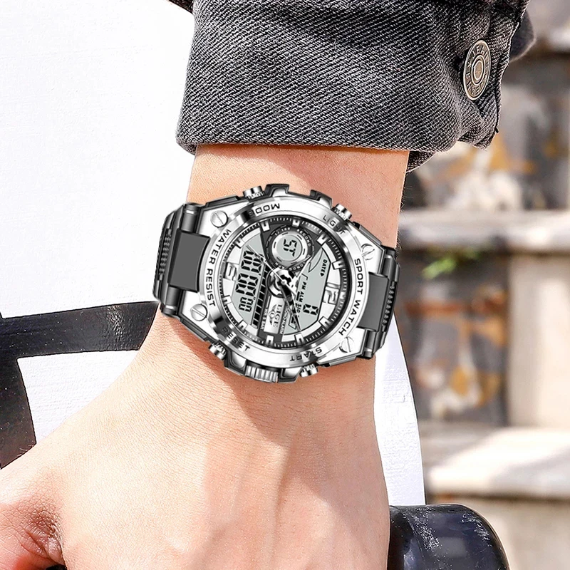 LIGE Top Brand Luxury Watch for Men Fashion Business Quartz Men Watches Silicone Strap Waterproof Casual Sport Relogio Masculino