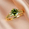 Charm Female Olive Green Crystal Stone Ring Vintage Gold Color Thin Wedding Rings For Women Luxury Round Zircon Engagement Ring ► Photo 1/6