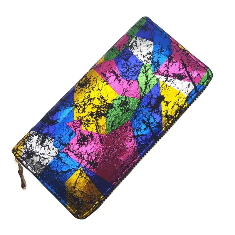 KANDRA New Colorful Women Long Serape Wallets PU Leather Purse Fashion 2019 Christmas Wallets Copper Zipper Female Cards Holder