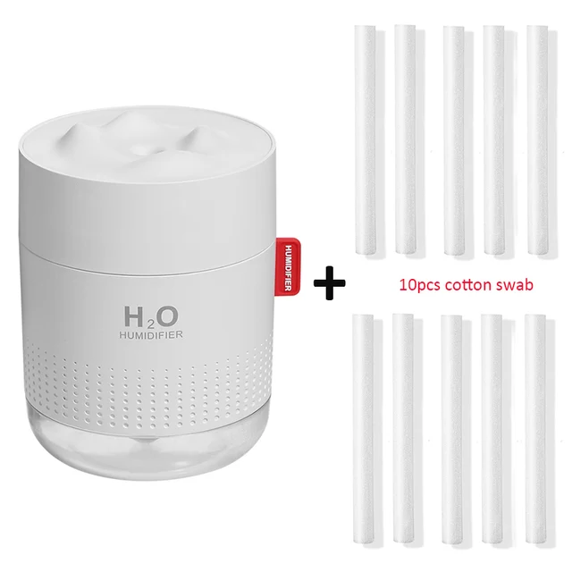 Wireless Air Humidifier USB Portbale Aroma Diffuser 2000mAh Battery Rechargeable Umidificador Essential Oil Humidificador 500ML White 10filter