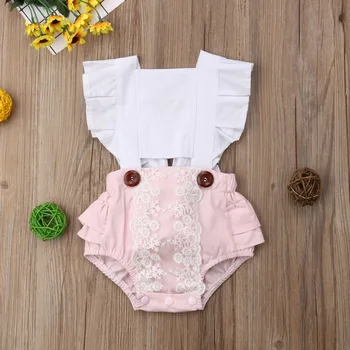 

Baby Girl Clothes Cute Toddler Baby Girls Splice Jumpsuit Bodysuit Outfits Clothes 3-24M Tiny Cottons