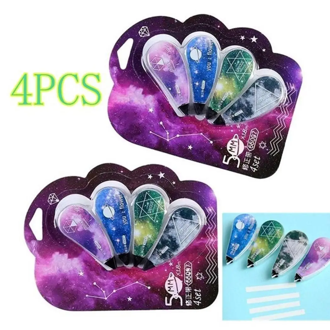

4Pcs/pack Starry Sky Correct Tape Stationery Student Gift School Office Supplies As picture