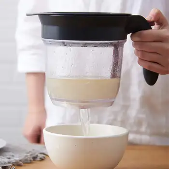 

1000ML Multi-use Gravy Oil Soup Fat Separator Grease Oiler Filter Strainer Bowl Easy Release Greas Kitchen Cooking Tools new