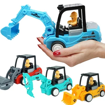 

Friction Powered Truck Toys 4 Pack Playset ,Excavator, Bulldozer, Road Roller, Lift Truck Toys,Toy Cars for Kids 3,4,5,6 Year Ol