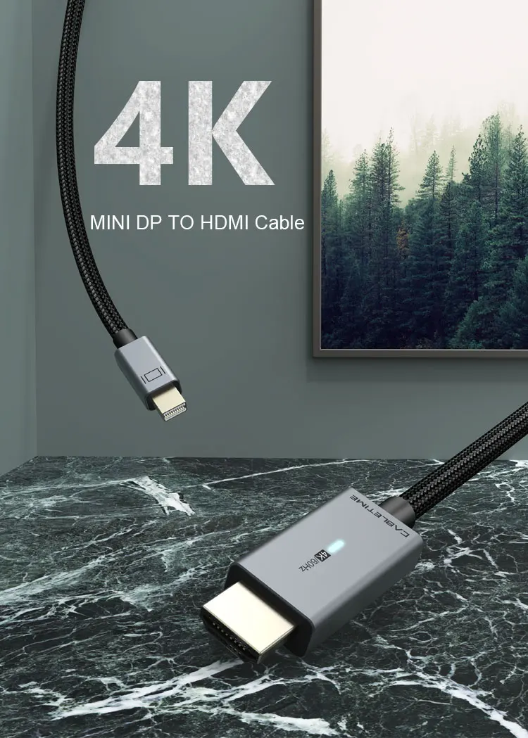 CABLETIME Mini Displayport to HDMI Cable 4K/HD Thunderbolt 2 Mini