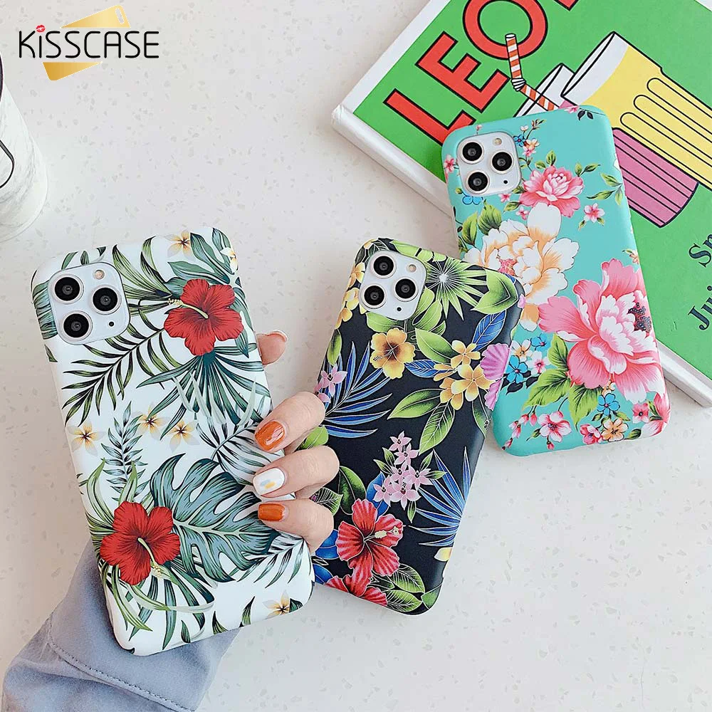 Чехол KISSCASE с цветами для iPhone 7 чехлы 11PRO MAX XS 8 6 6S X XR Plus мягкий чехол из ТПУ |