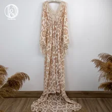 

Don&Judy Boho Lace Baby Shower Maternity Photography Props Maxi Dress Elegant Pregnancy Photo Shoot Women Maternity Party