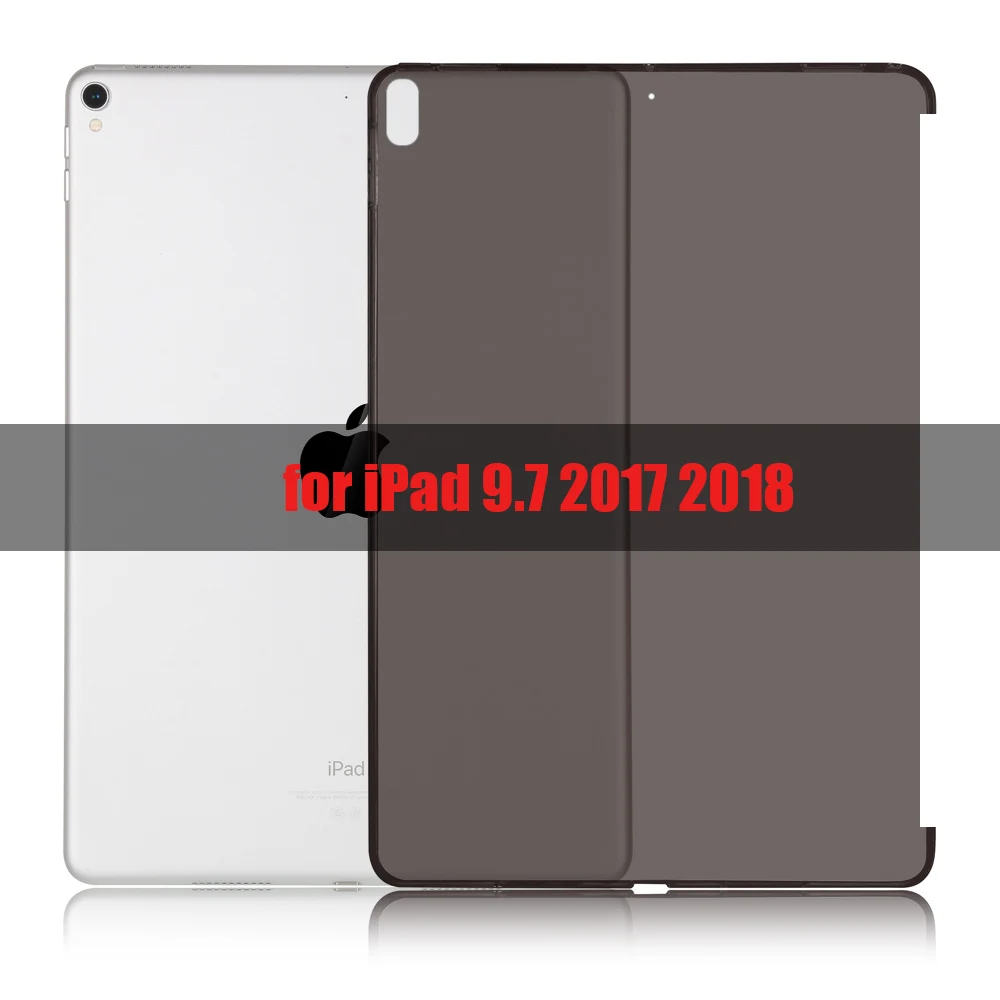 Силиконовый мягкий чехол на заднюю панель для iPad 10,5 Air 3, чехол с Умной клавиатурой, тонкий противоударный чехол для iPad 9,7 - Цвет: Black-2