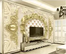 

3d wallpaper with custom photo mural Luxury Gold European Pattern Soft Bag living room decoration 3d photo wallpaper on the wall