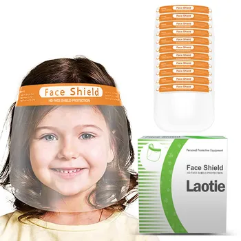 

Kids Transparent Full Face Shield Mask Outdoor Safety Protective Plastic Visor Hat Anti-fog Dust Cartoon Face Guard Cover#YL5