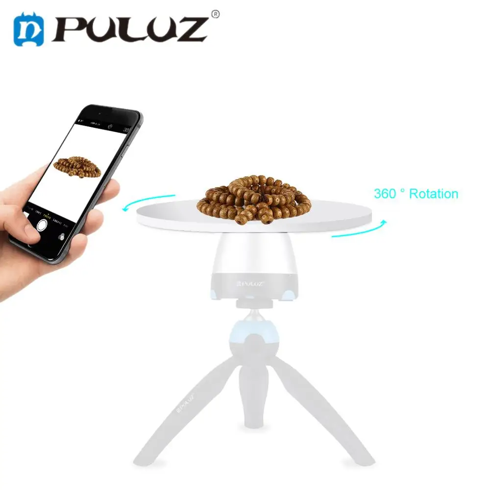 

PULUZ 1/4 Screw interface Round Tray Compatible Electronic 360 Degree Rotation Panoramic Photography Tray 18cm Tripod Head Plate
