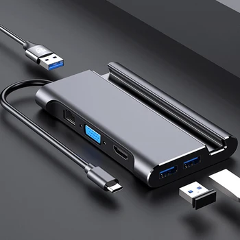 

hot-5 in 1 USB Type C Hub Hdmi 4K USB C Hub to Gigabit Ethernet Rj45 Lan Adapter for Mac book Pro Thunderbolt 3 USB-C Charger P