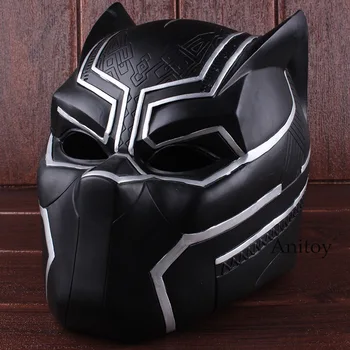 

Black Marvel Super Hero Panther 2018 Movie Adult Costume Cosplay Helmet Halloween Party Supplies Cosplay Mask Pvc Figure Toy