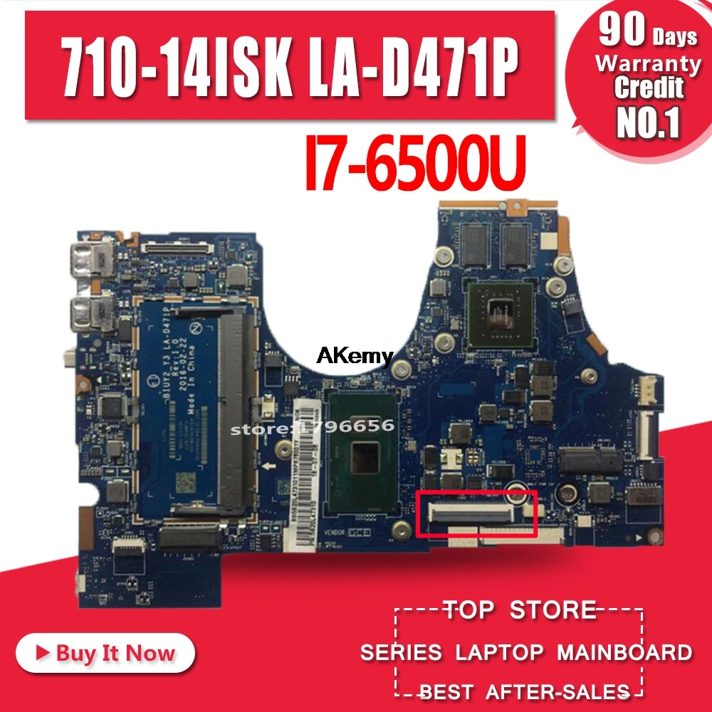 Moeder Board Voor Lenovo Yoga 710-14ISK Laptop Moederbord W/I7-6500U 2.5Ghz Cpu 5B20L47310 Moeder Board Voor Lenovo Yoga 710-14ISK Laptop Moederbord W/I7-6500U 2.5Ghz Cpu 5B20L47310