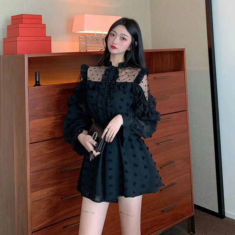 Сетчатые Лоскутные перспективные комбинезоны в горошек женская одежда весна