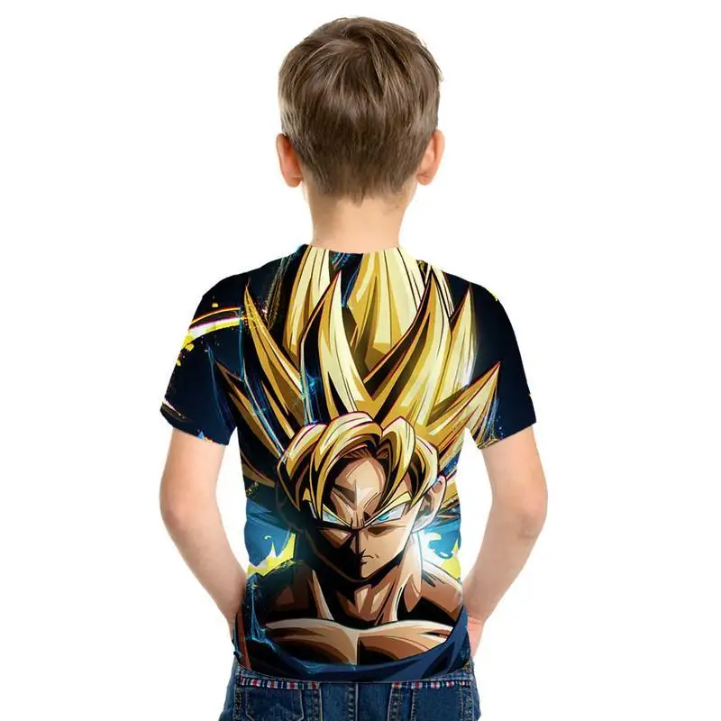 Dragon Ball Z Goku Saiyan/Shenlong patrn Dragon Ball анимацин nios camiseta nios Топы camiseta hombres nias camiseta Прямая поставка