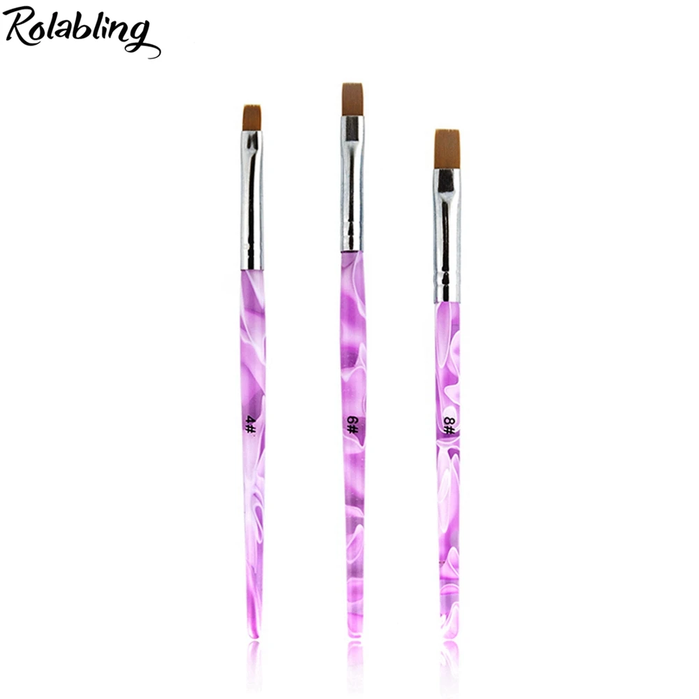 Rolabling Acrylic Nail Art Brush Set UV Gel Painting Drawing Brushes Nail Brush Set Manicure Gel Brush Nails Art Tools Liner Pen 2