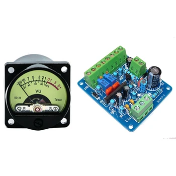 

1pcs Dc 12V Vu Meter Driver Board Db o Power Amplifier & 1pcs 500Uv Vu Meter with Warm Backlight Panel Vu Meter