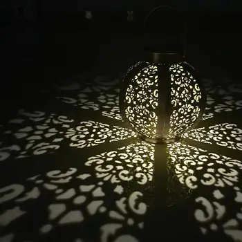 

Garden LED Solar Lighting Power Hanging Hexagonal Yard Light Lamp garden light Flicker Flame Light Landscape Yard