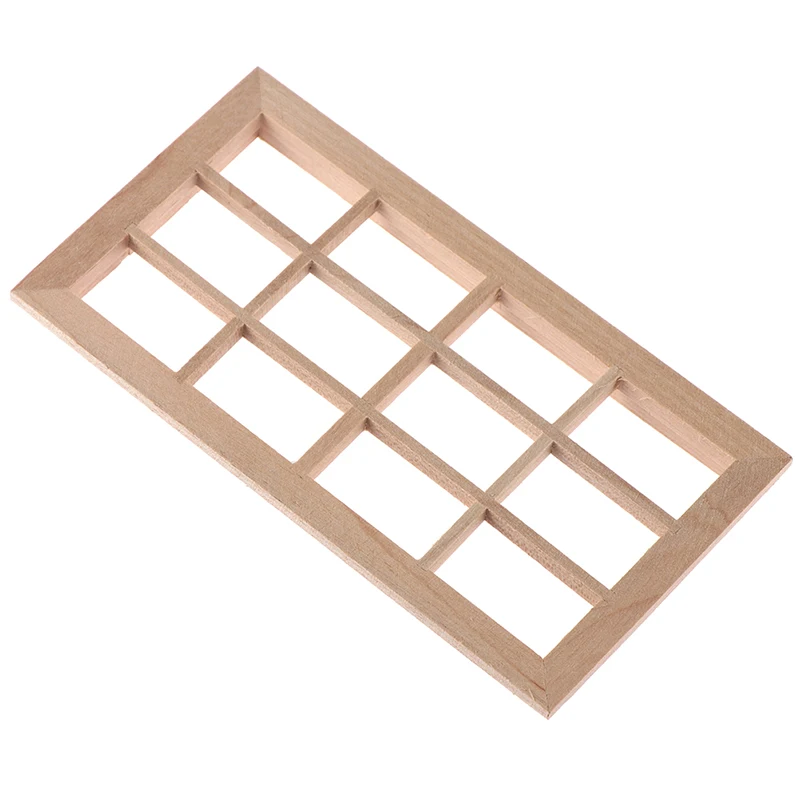 

New 1:12 Dollhouse Wooden Window Frame Miniature Doll House Furniture Toys