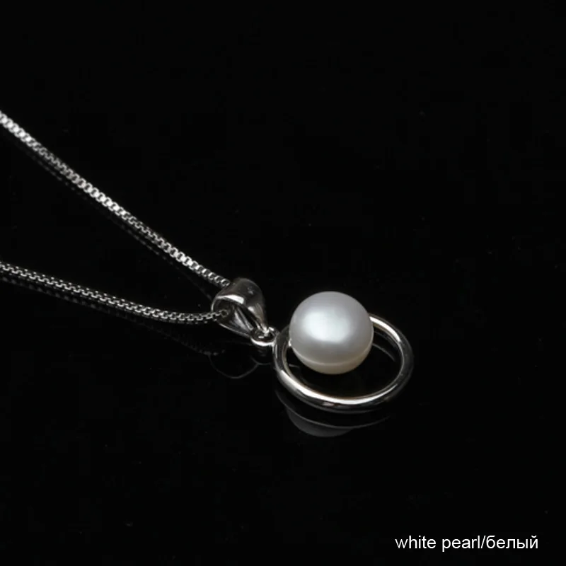 white pearl pendant Настоящее 925 пробы Серебряное ожерелье для женщин, простое натуральное жемчужное ожерелье, ювелирные изделия для девочек на день рождения - Цвет камня: white pearl pendant