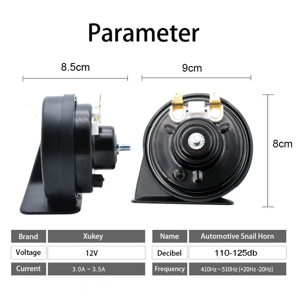410/510Hz For Car Motorcycle Truck Van Dual Pitch Universal Snail Horn With Relay Wiring Harness 12V 110-125db Loud Waterproof