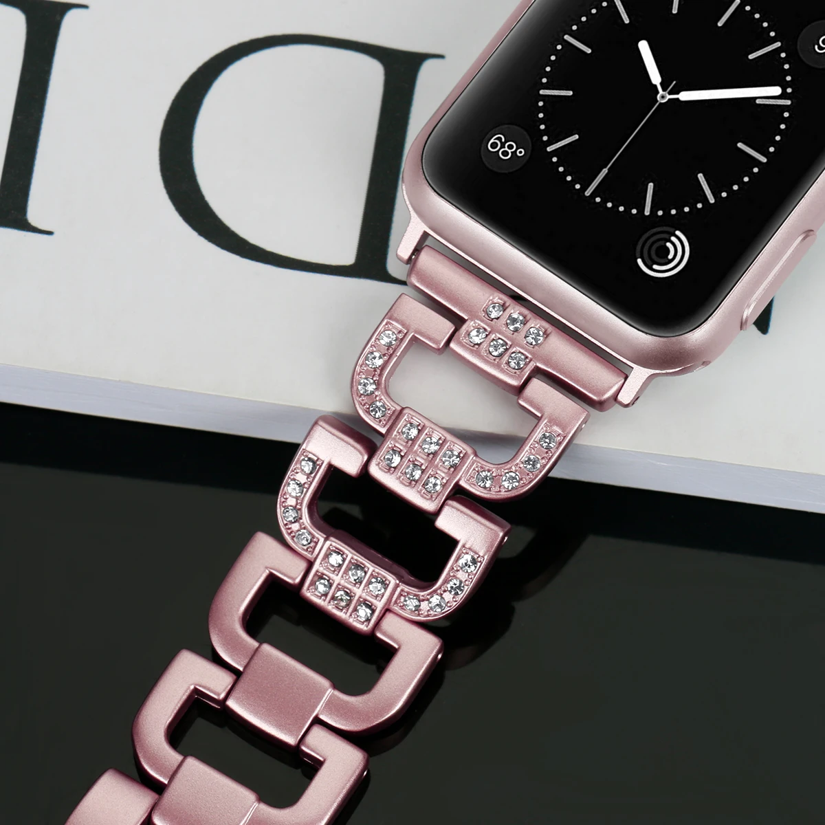 Ремешок Женский Для apple watch браслет со стразами для iwatch Band 42 мм 38 44 40 SE series 6 5 4 3