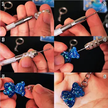 

DIY Handmade Bear Letters Epoxy Resin Molds Jewelry Making Key Chain Tools Kit 83XF