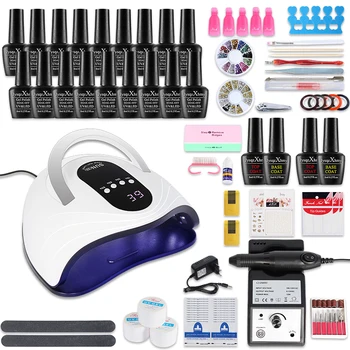 

Nail set 18/10/12pcsGel Nail Polish Set 20000RPM Nail Drill Machine kit with 120~36W UV LED Lamp Manicure Tools Kit Nail Art Set