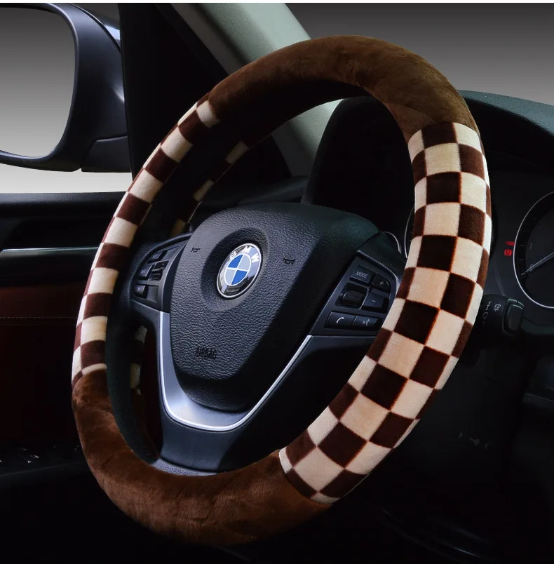 Стиль короткий плюшевый автомобильный чехол на руль автомобильный зимний чехол Универсальный Автомобильный внедорожник поколение жира 316