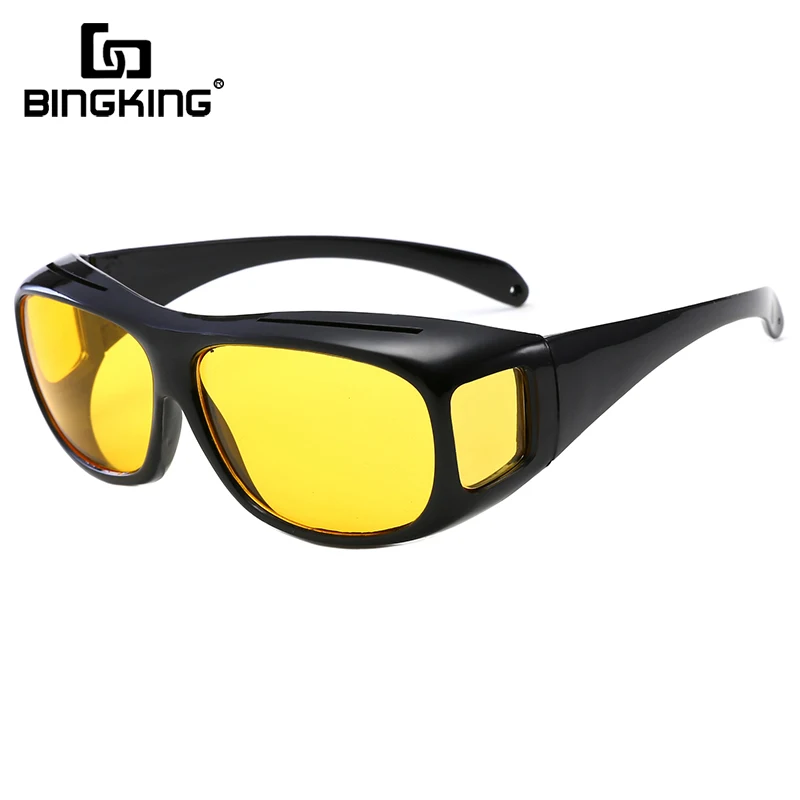 

BINGKING Vision Glasses Men Driver Safety HQ Night Driving Glasses Women Goggles Anti Glare UV 400 Protective Eyewear