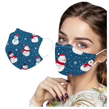 

10/20/30/40pcs Christmas Adults Disposable Dust-proof Protective Cartoon Printing 3ply Non-woven Large Stock And Send Fast