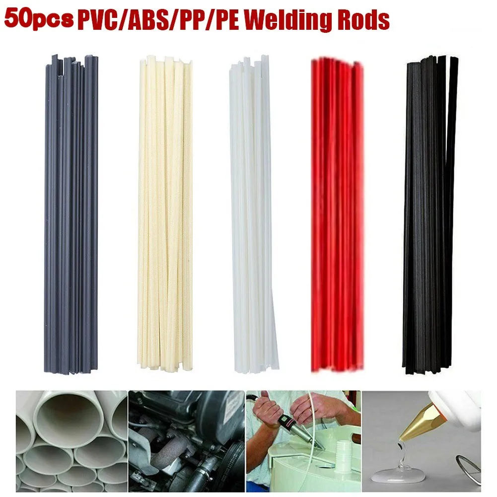 50 Pcs Welding Rods Bumper Repair ABS/PP/PVC/PE Sticks Plastic Welder Tools 