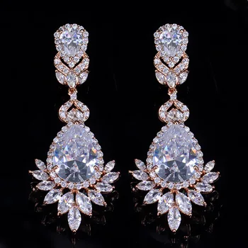 

Luxury AAA Zircon Long Elegant Drop Earring S925 Sterling Silver Earrings Fine Jewelry For Bride Wedding Anniversary Gift