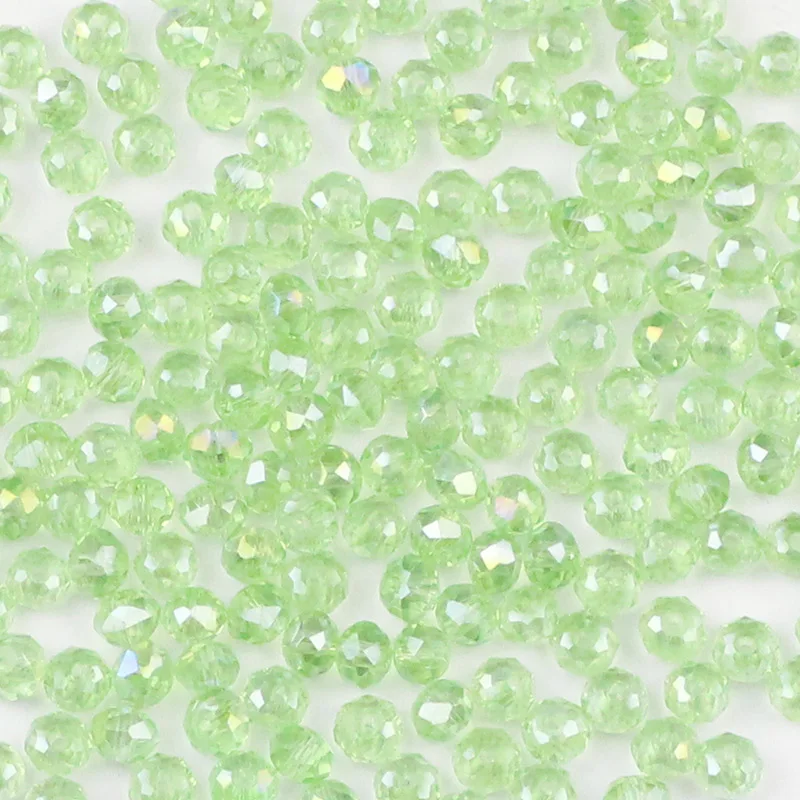 Light green HGKLBB, 200 шт, австрийские кристаллы Rondelle, бусины 3 мм, Круглые граненые стеклянные шарики, свободные бусины, ювелирные изделия для изготовления аксессуаров, сделай сам - Цвет: Light green