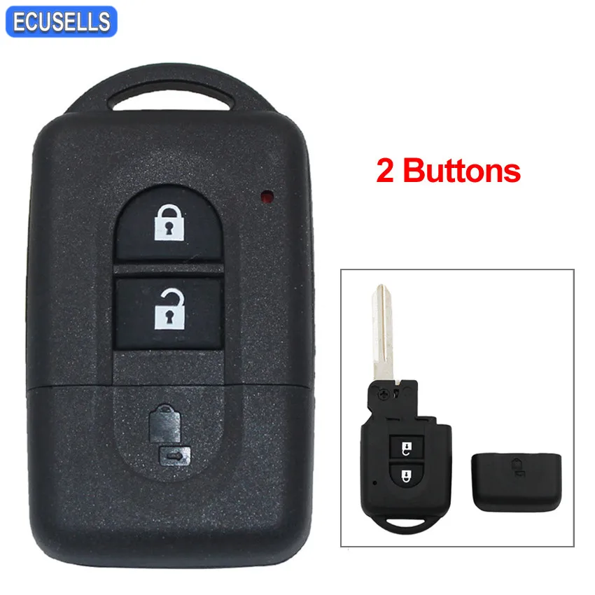

2 Button Remote Key Shell Case Smart Car Key Housing for Nissan Micra X-trail Qashqai Juke Duke Pathfinder Note + Uncut Blade