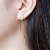 Double Fair OL Style Long Chain Drop/Dangle Earrings Silver/Rose Gold Color Fashion Jewelry Strike Bar Ear Cuff For Women DFE236 ► Photo 2/6