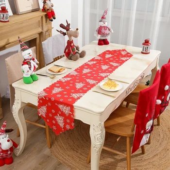 

1pc Table Runner Christmas Pattern Dinner Xmas Decor 180*34cm Santa Claus