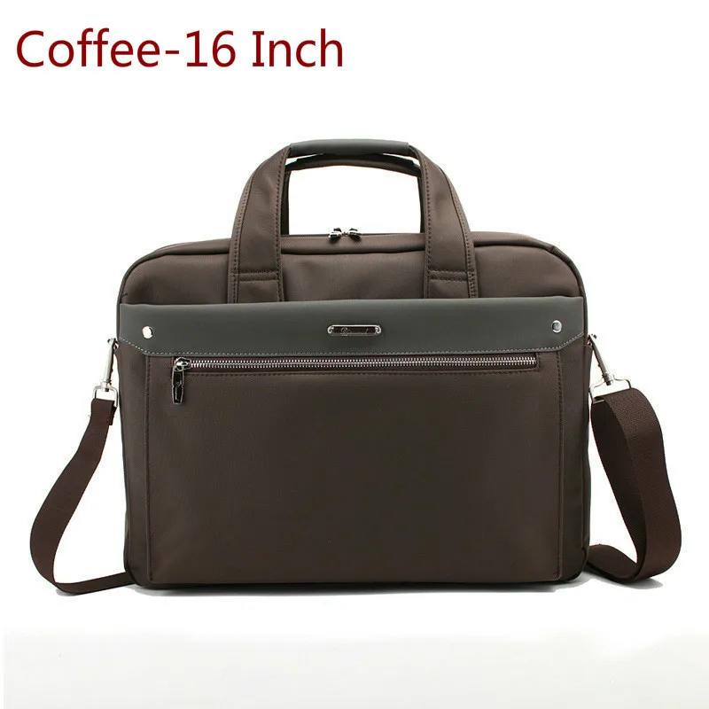 Coffee-16 Inch Мужской портфель s для ноутбука, деловые сумки для 15,6 дюймов, портфель для ноутбука, сумка, мужская сумка, женский портфель, s сумки через плечо - Цвет: Coffee-16 Inch