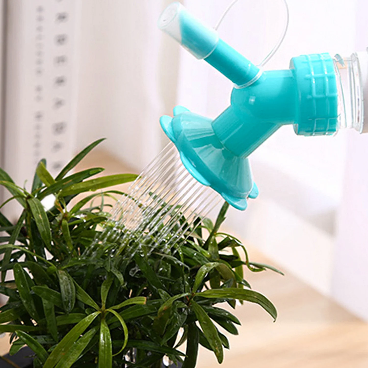 Mini Plastic Watering Can Spout Bottle Cap Dual Head Sprinkler Nozzle Indoor Plant Watering Can Garden Sprinkler Tool watering can