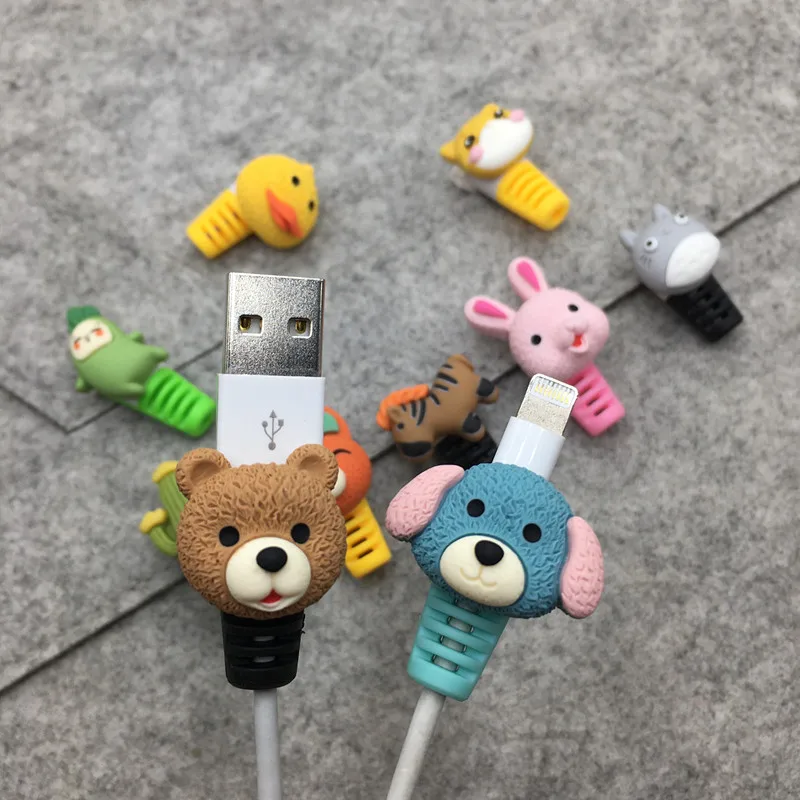 2 шт. 3D милая защита кабеля для Apple iPhone зарядное устройство USB намотка передачи