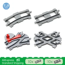 Tamanho grande tijolos brinquedos trem pista ponte conjunto acessórios diy pista blocos de construção compatível com duplie educação brinquedos do bebê